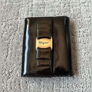 Salvatore Ferragamo Patent Leather Wallet with COA